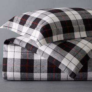 Williams Sonoma Halden Woven Tartan King Duvet Cover & 2 Standard Shams